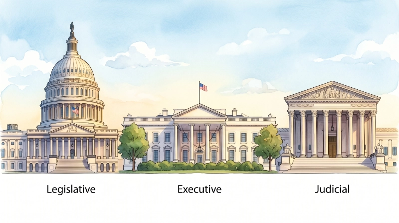 Three Branches of Government: Powers, Heads & Facts for the USCIS Test (2026)